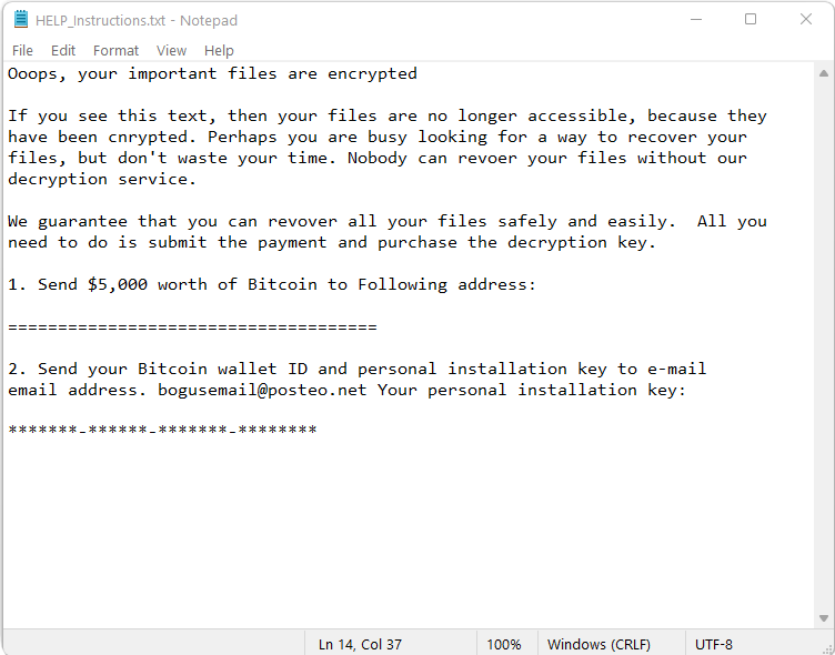 ransomware note 1