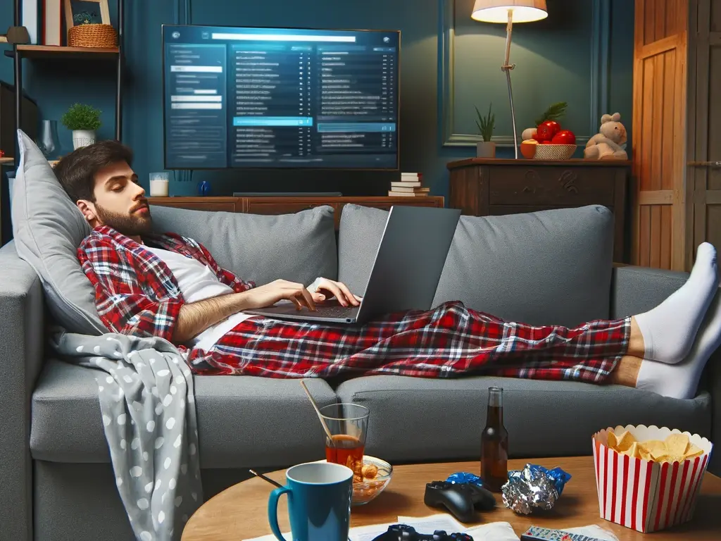 home working employee ready for work